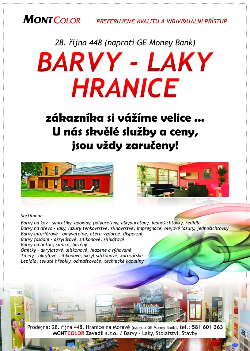 Nová prodejna Barvy Laky Hranice Nová prodejna Barvy Laky Hranice